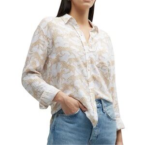 Rails Charli Golden Cheetah Linen Blend Shirt